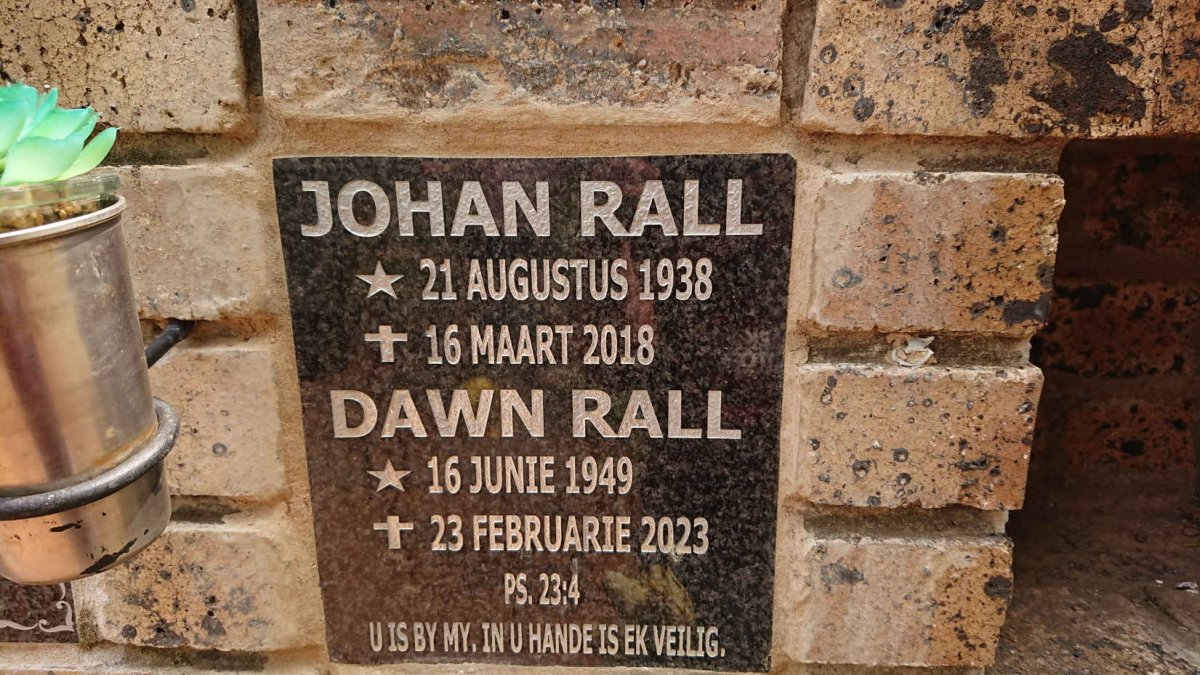 RALL Johan 1938-2018 & Dawn 1949-2023