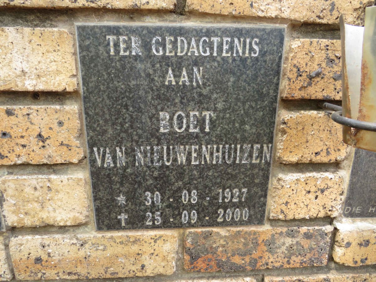 NIEUWENHUIZEN Boet, van 1927-2000