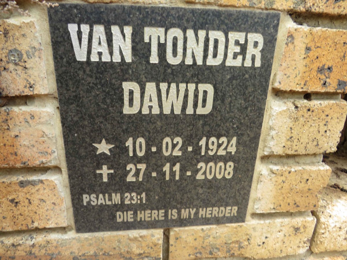 TONDER Dawid, van 1924-2008