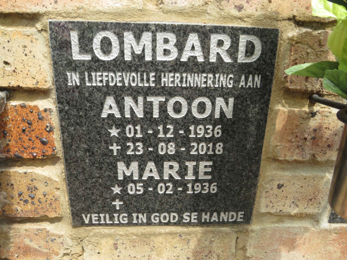LOMBARD Antoon 1936-2018 & Marie 1936-