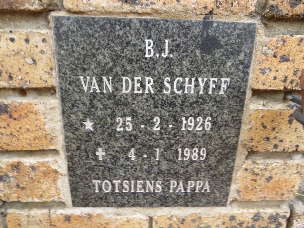 SCHYFF B.J., van der 1926-1989