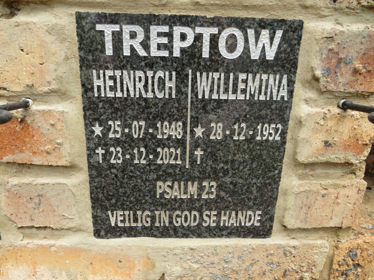 TREPTOW Heinrich 1948-2021 & Willemina 1952-