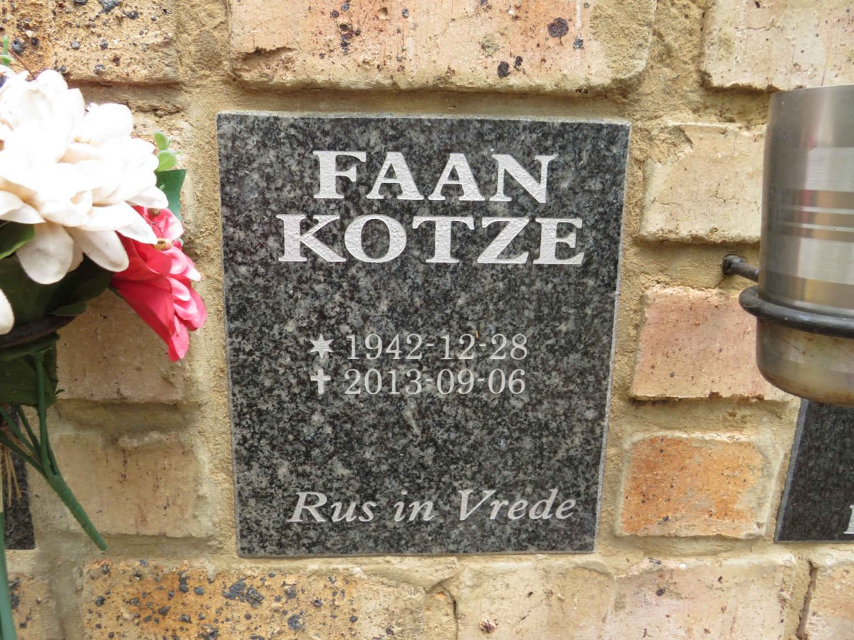 KOTZE Faan 1942-2013
