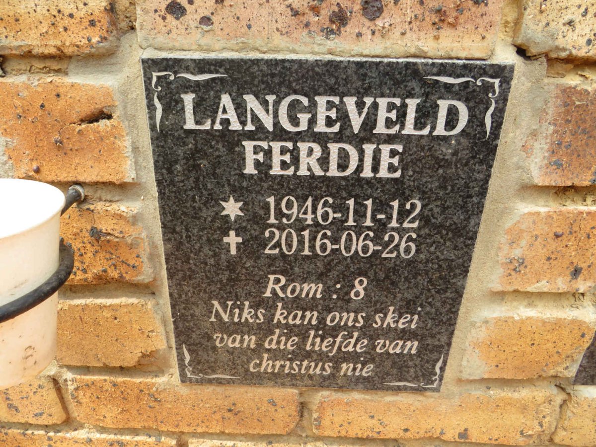 LANGEVELD Ferdie 1946-2016