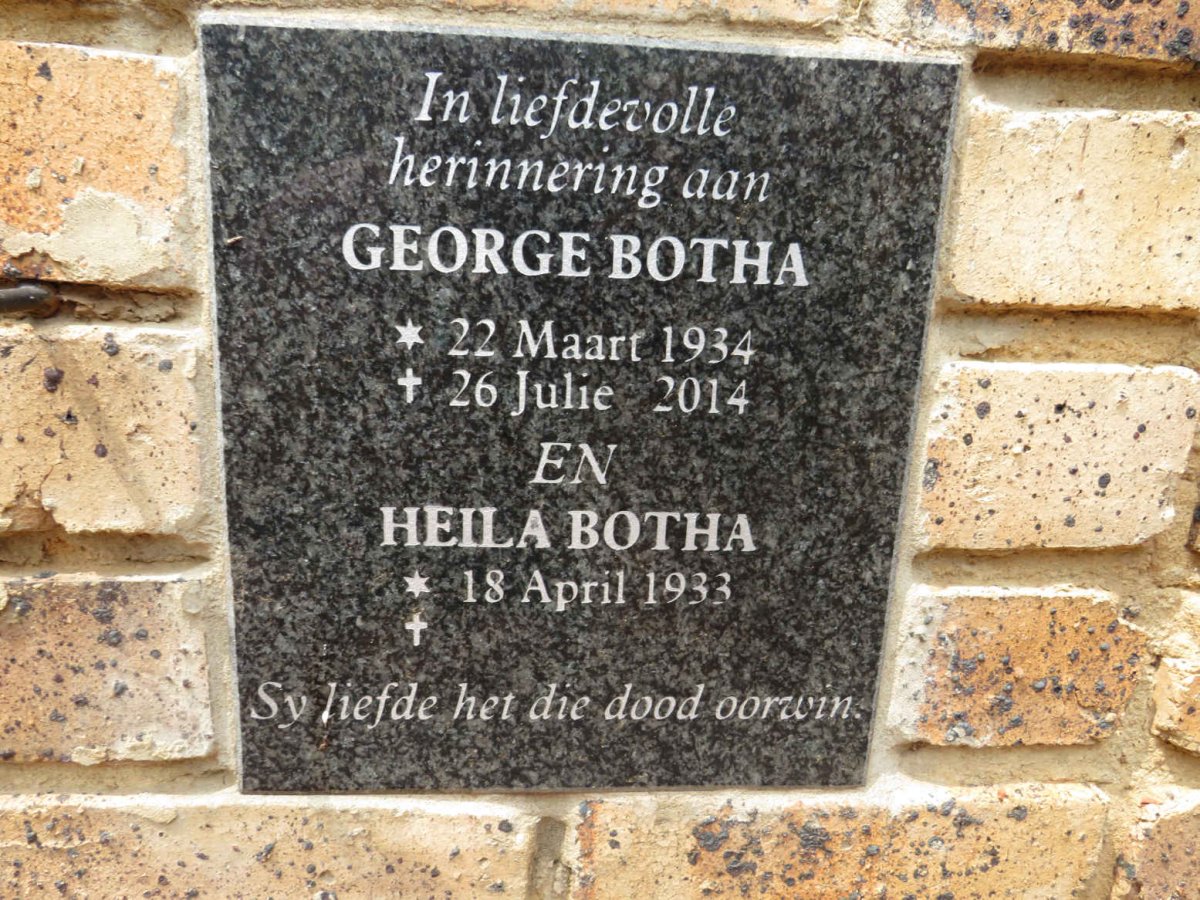 BOTHA George 1934-2014 & Heila 1933-
