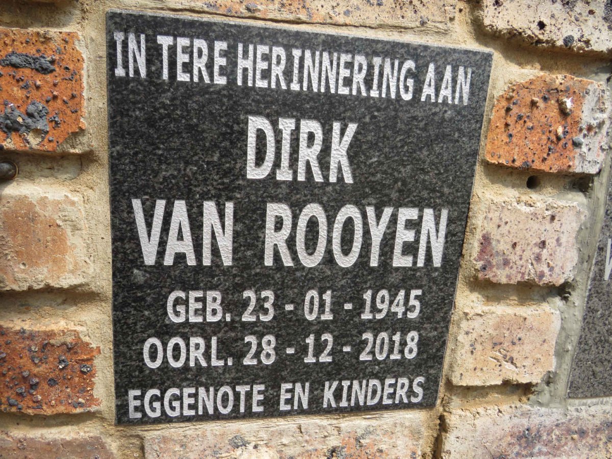ROOYEN Dirk, van 1945-2018