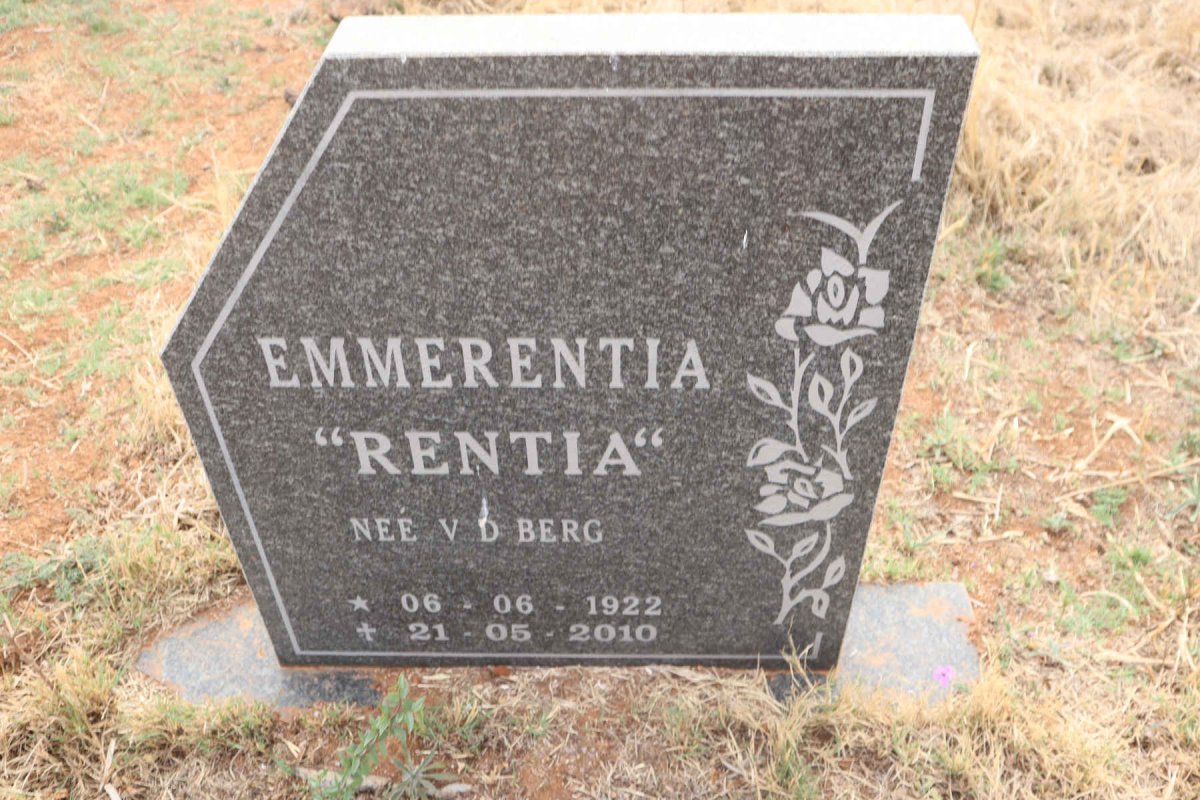 ? Emmerentia nee V.D. BERG 1922-2010