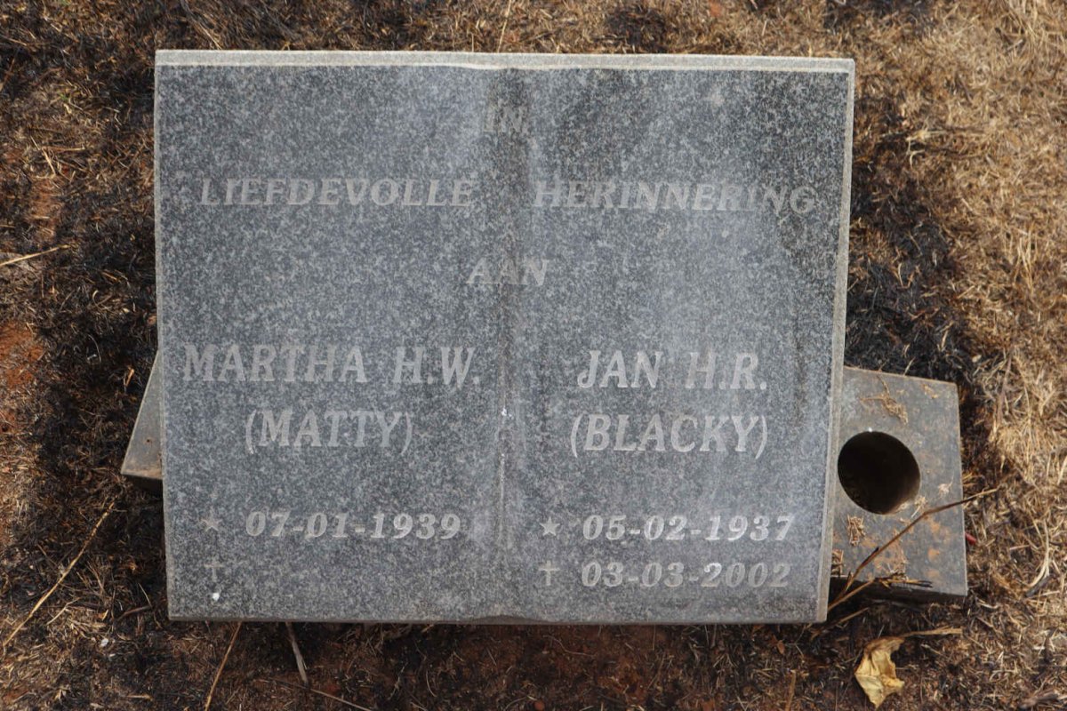? Jan H.R. 1937-2002 & Martha H.W. 1939-