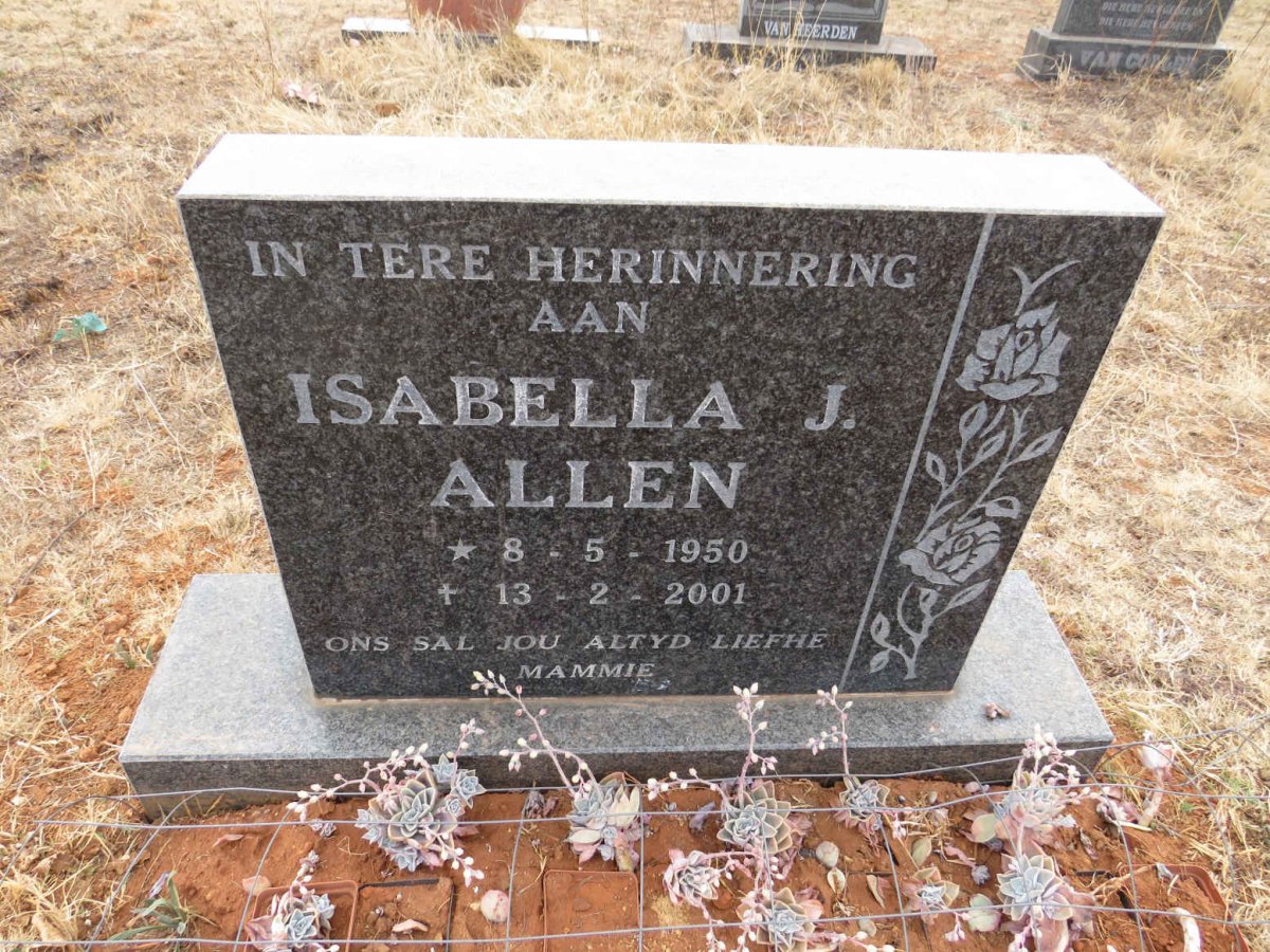 ALLEN Isabella J. 1950-2001