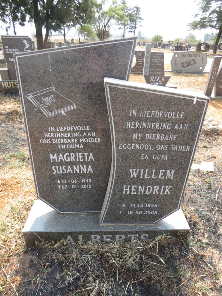 ALBERTS Willem Hendrik 1935-2008 & Magrieta Susanna 1940-2012