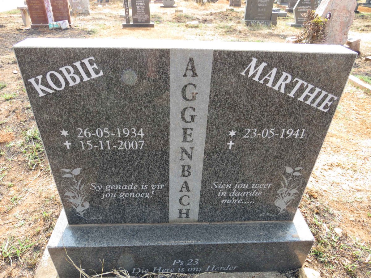AGGENBACH Kobie 1934-2007 & Marthie 1941-