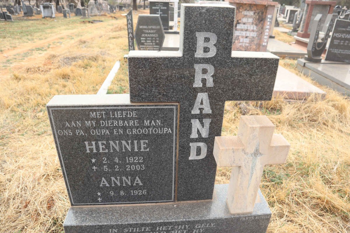 BRAND Hennie 1922-2003 & Anna 1926-