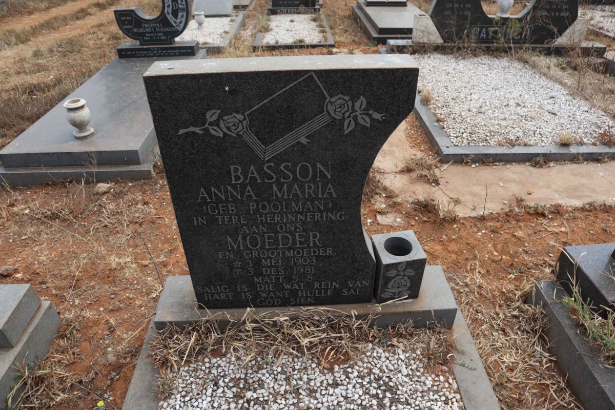 BASSON Anna Maria nee POOLMAN 1903-1981