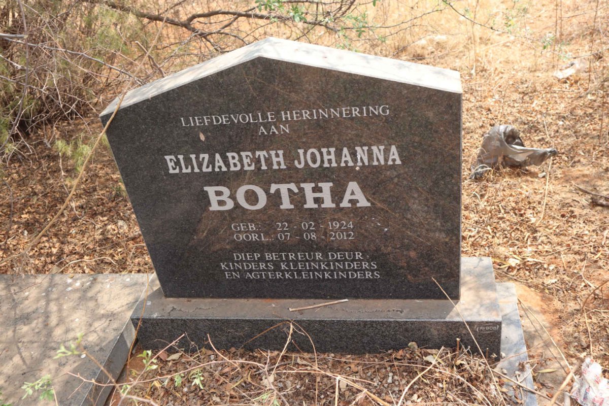 BOTHA Elizabeth Johanna 1924-2012