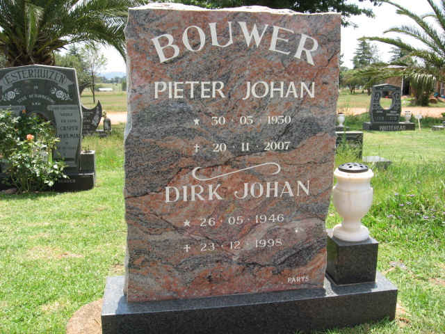 BOUWER Pieter Johan 1950-2007 :: BOUWER Dirk Johan 1946-1998