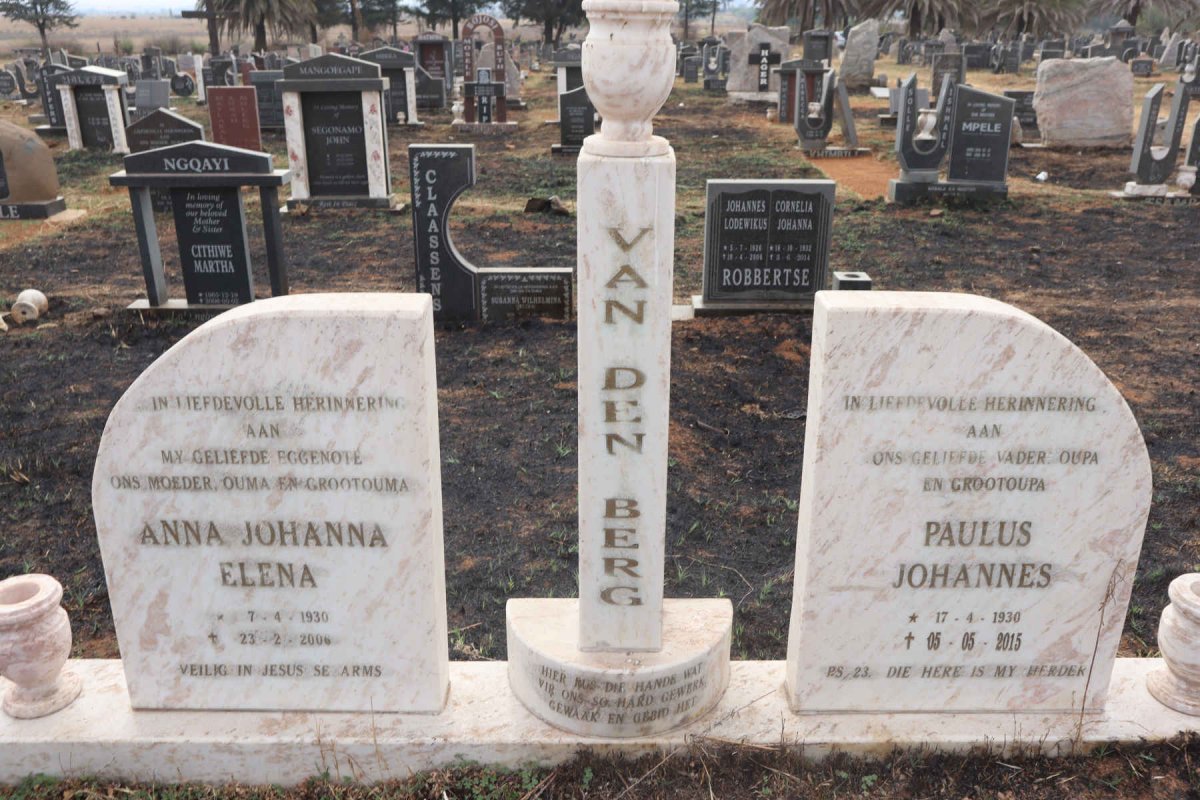 BERG Paulus Johannes, van den 1930-2015 & Anna Johanna Elena 1930-2006