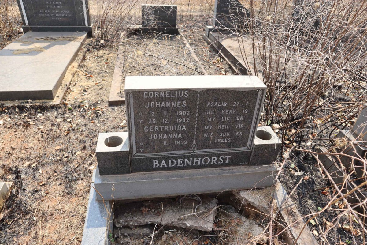 BADENHORST Cornelius Johannes 1902-1982 & Gertruida Johanna 1909-