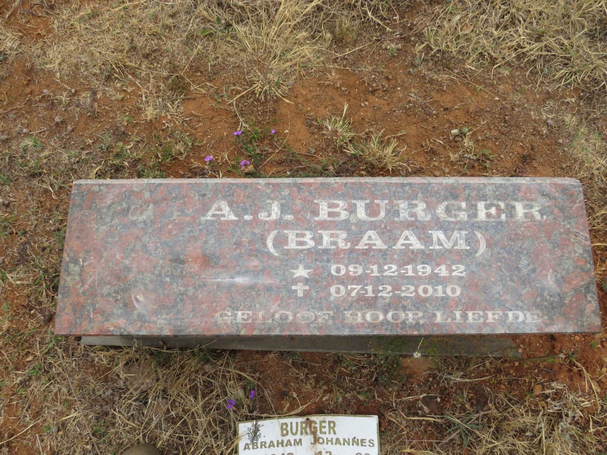 BURGER Abraham Johannes 1942-2010