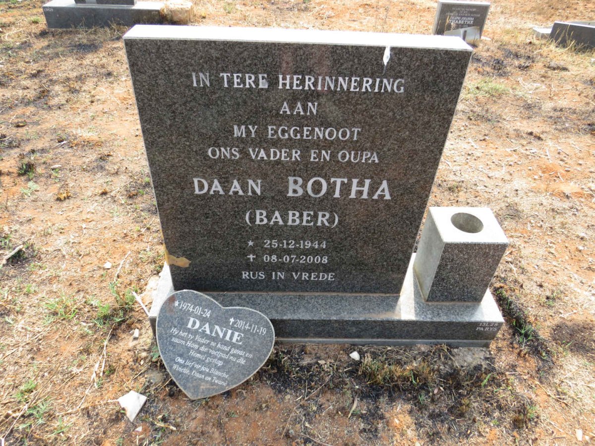 BOTHA Daan 1944-2008 :: ? Danie 1974-2014