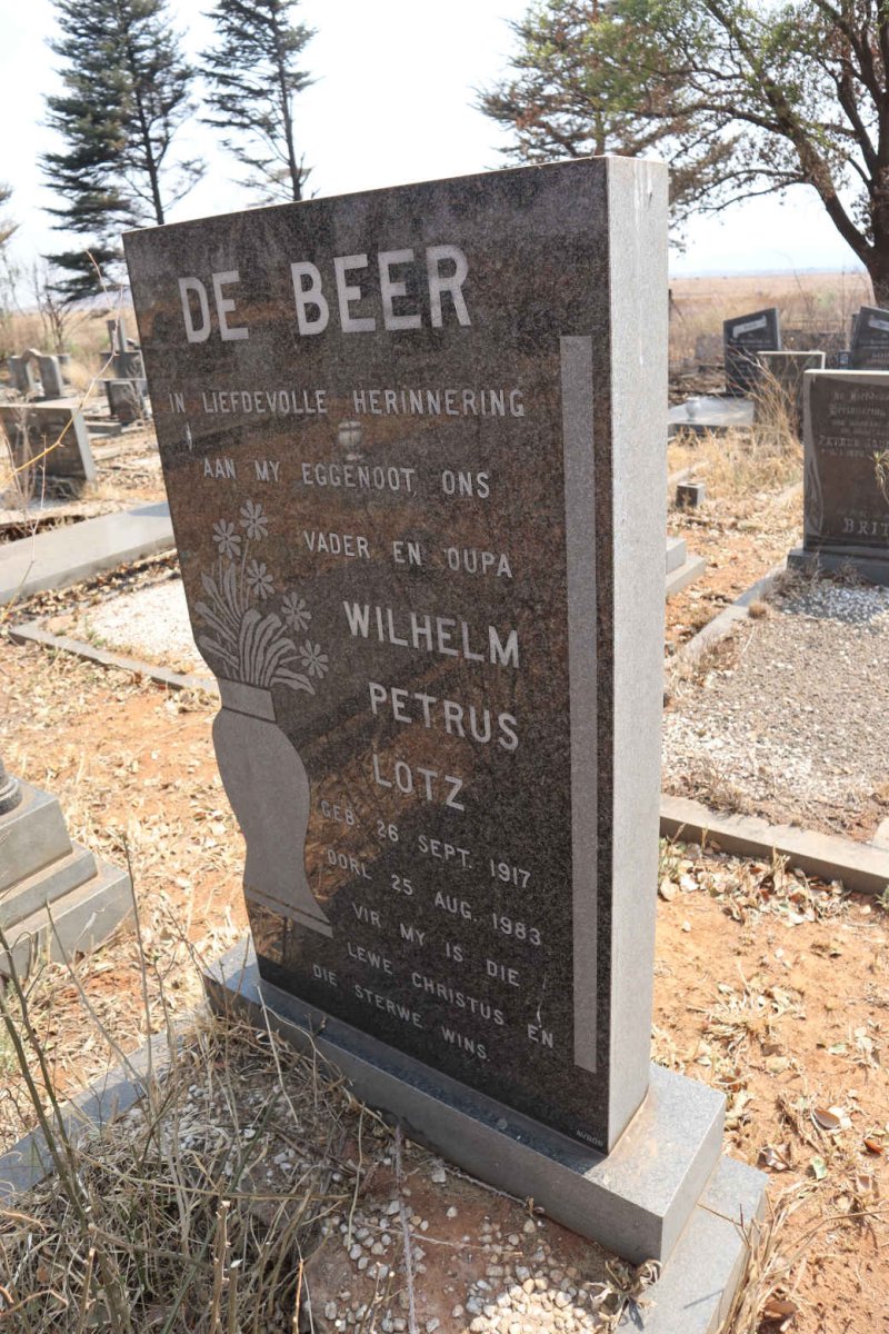 BEER Wilhelm Petrus Lotz, de 1917-1983