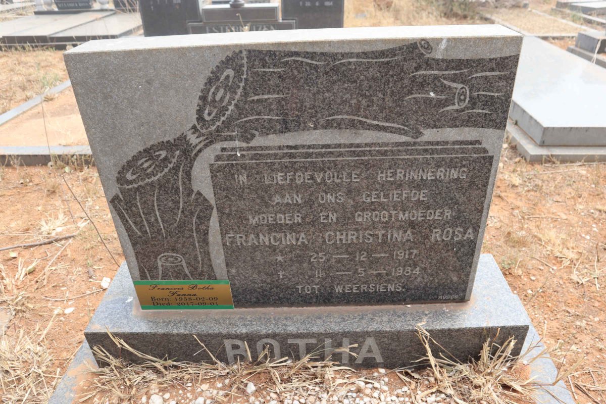 BOTHA Francina Christina Rosa 1917-1984