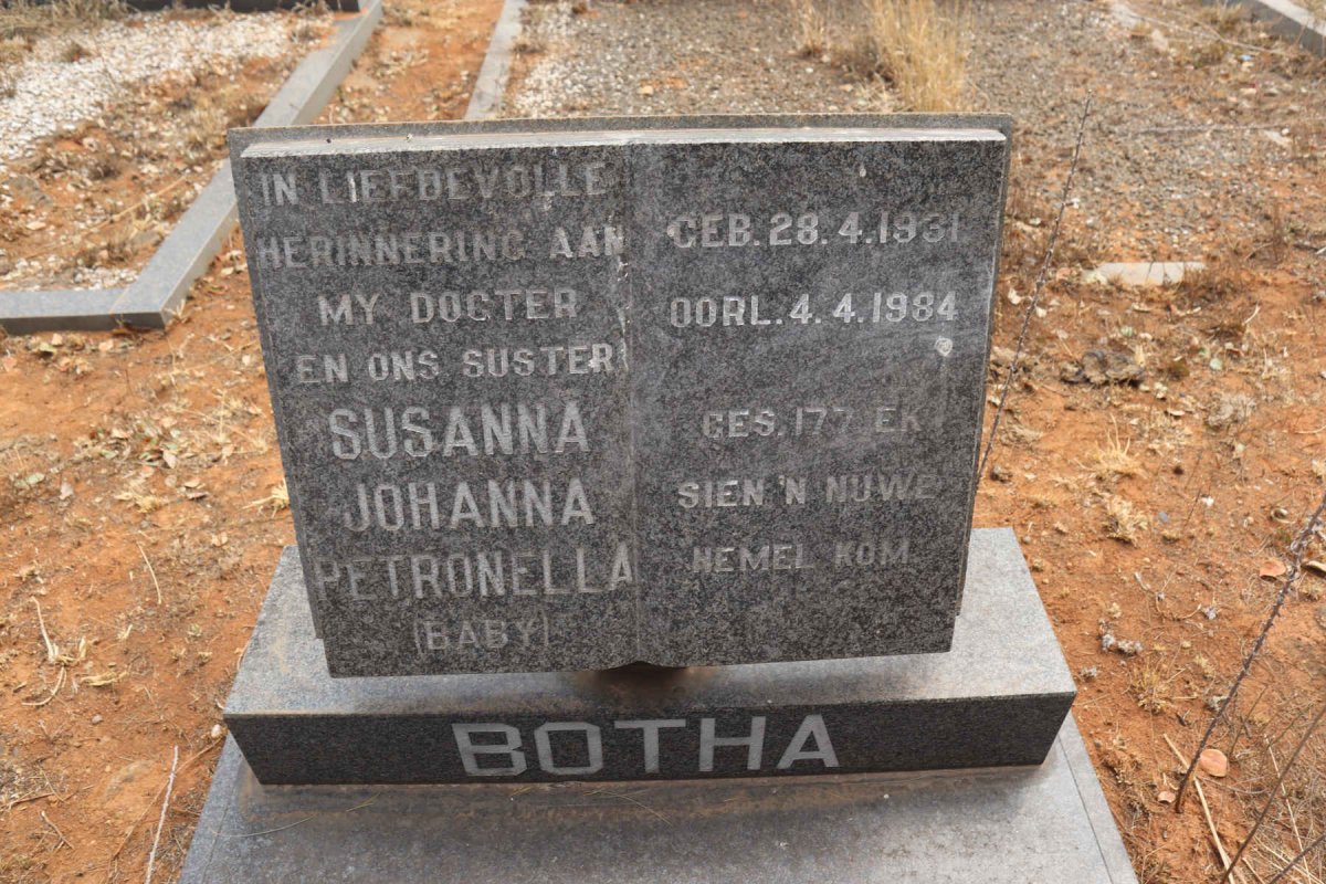 BOTHA Susanna Johanna Petronella 1931-1984