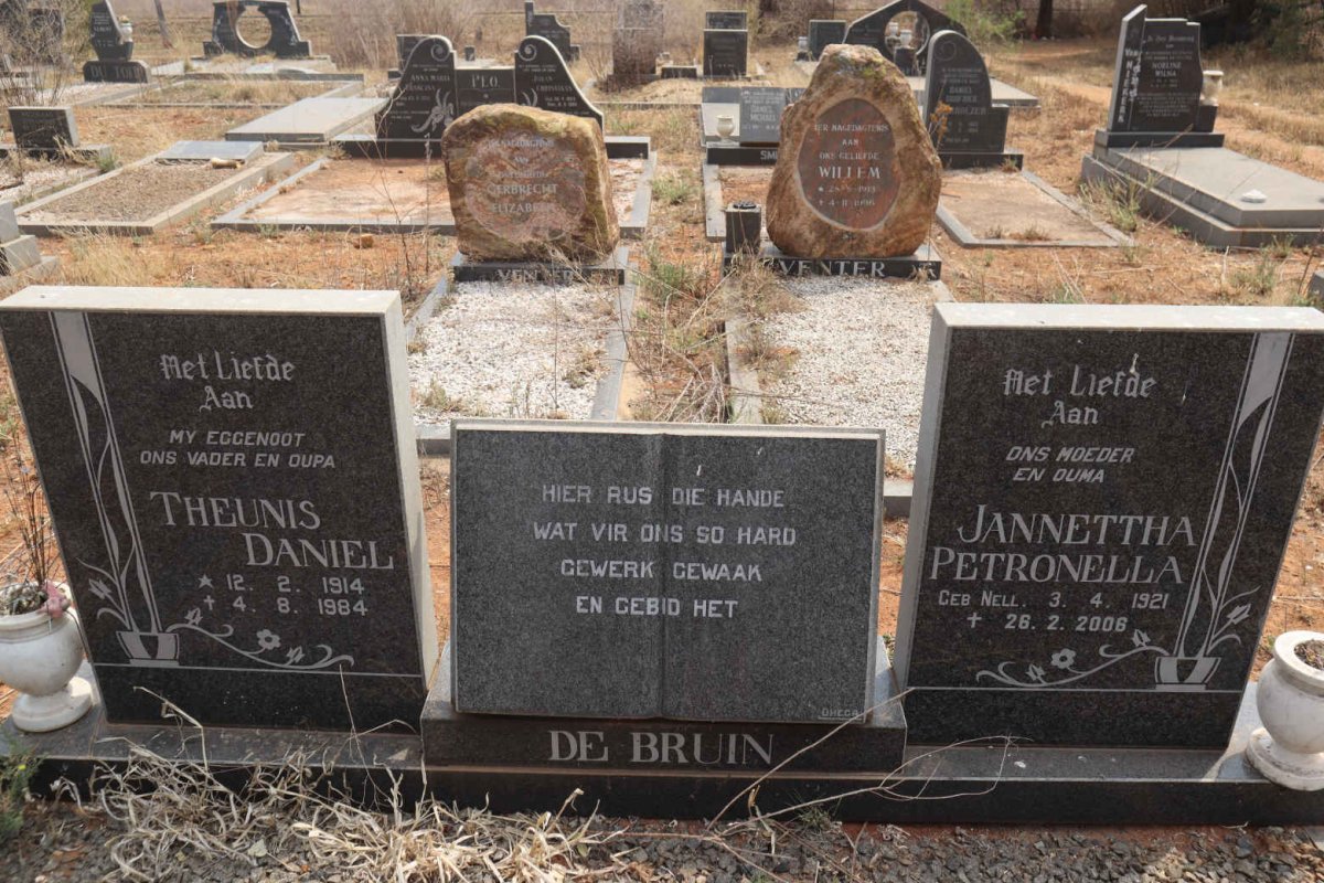 BRUIN Theunis Daniel, de 1914-1984 & Jannettha Petronella NELL 1921-2006
