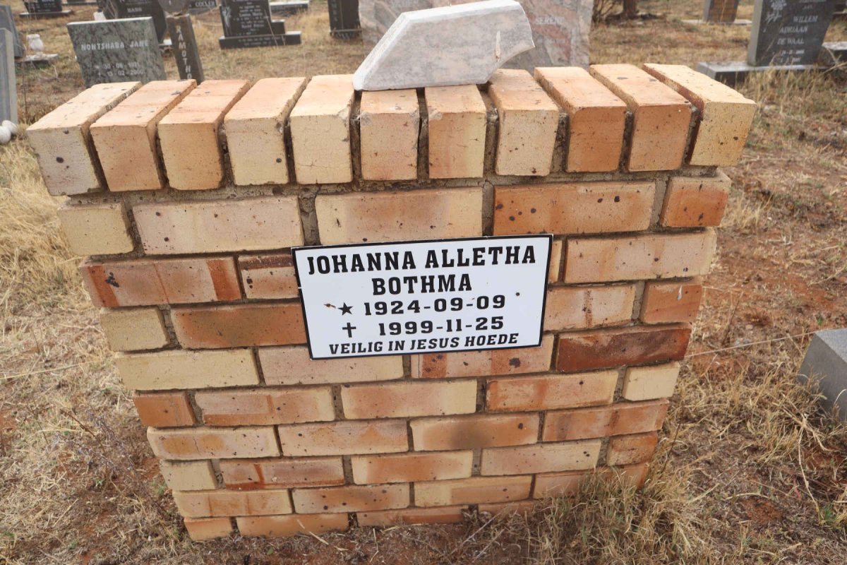 BOTHMA Johanna Alletha 1924-1999