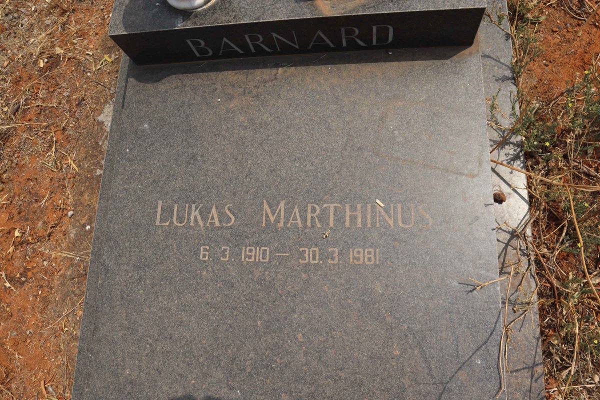 BARNARD Lukas Marthinus 1910-1981