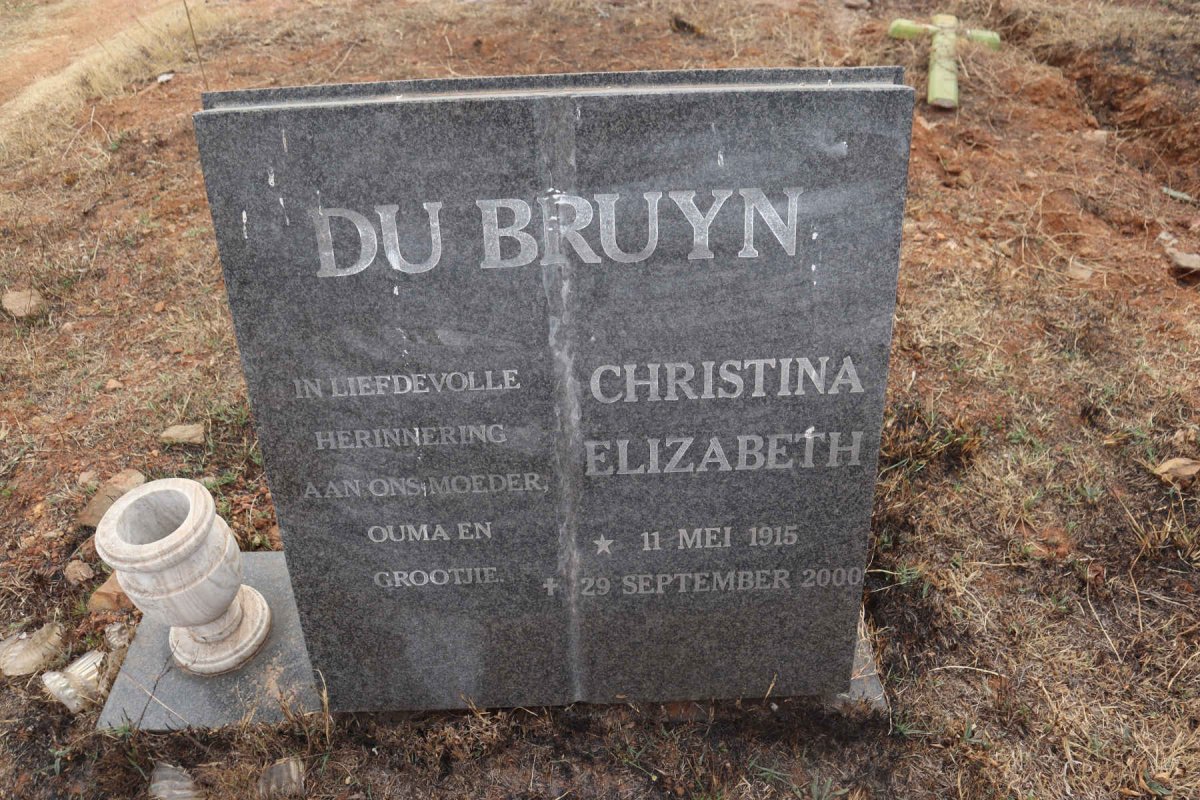 BRUYN Christina Elizabeth, du 1915-2000