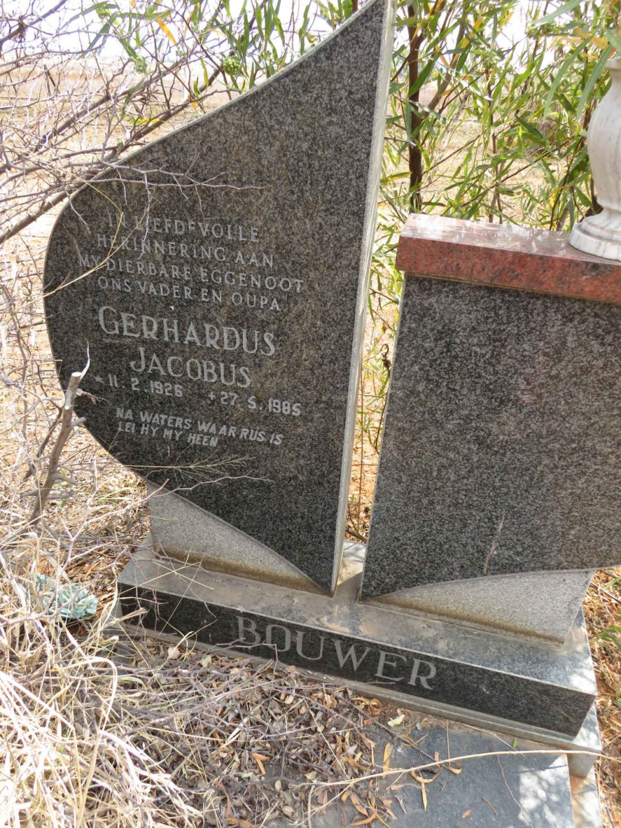 BOUWER Gerhardus Jacobus 1926-1985