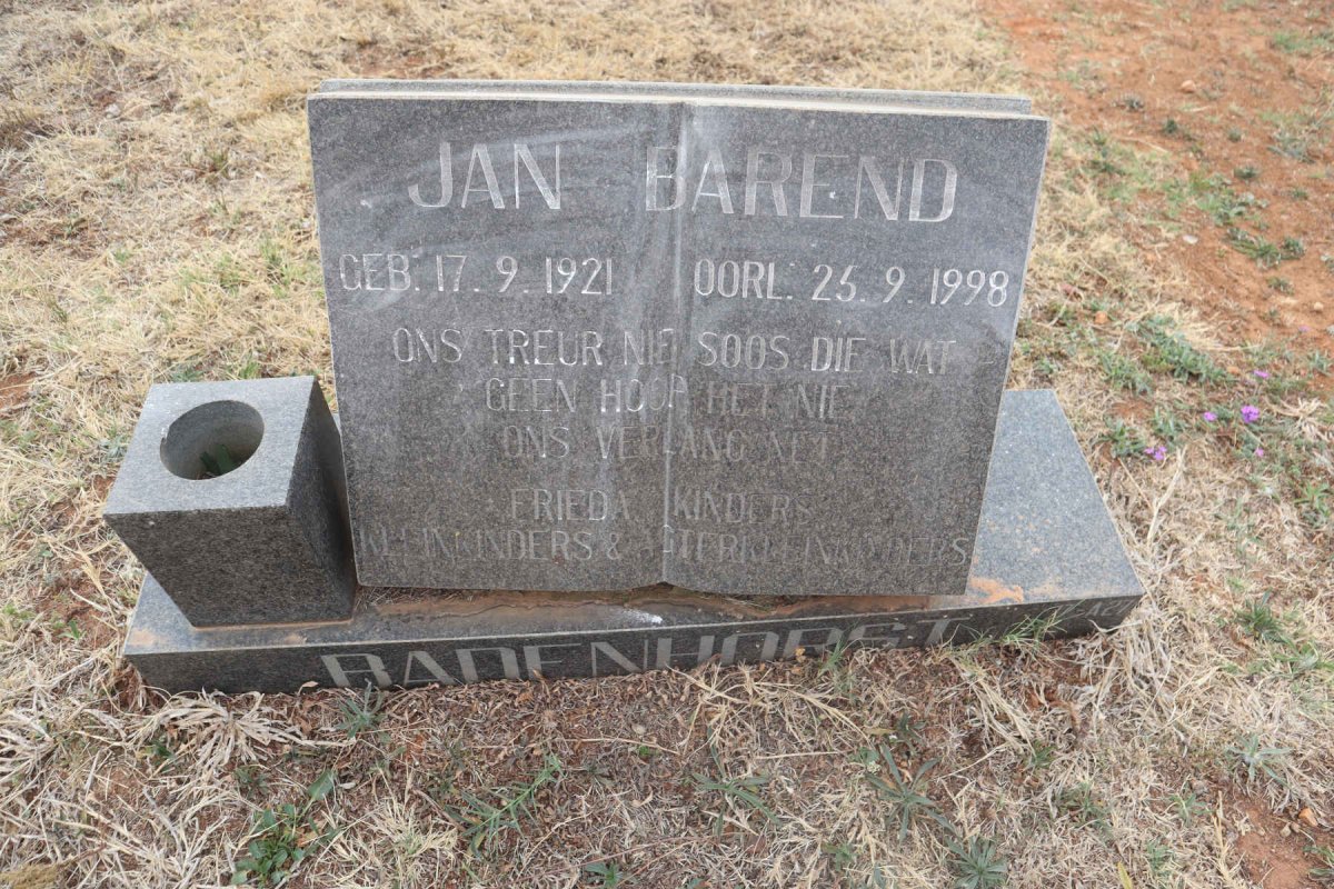 BADENHORST Jan Barend 1921-1998