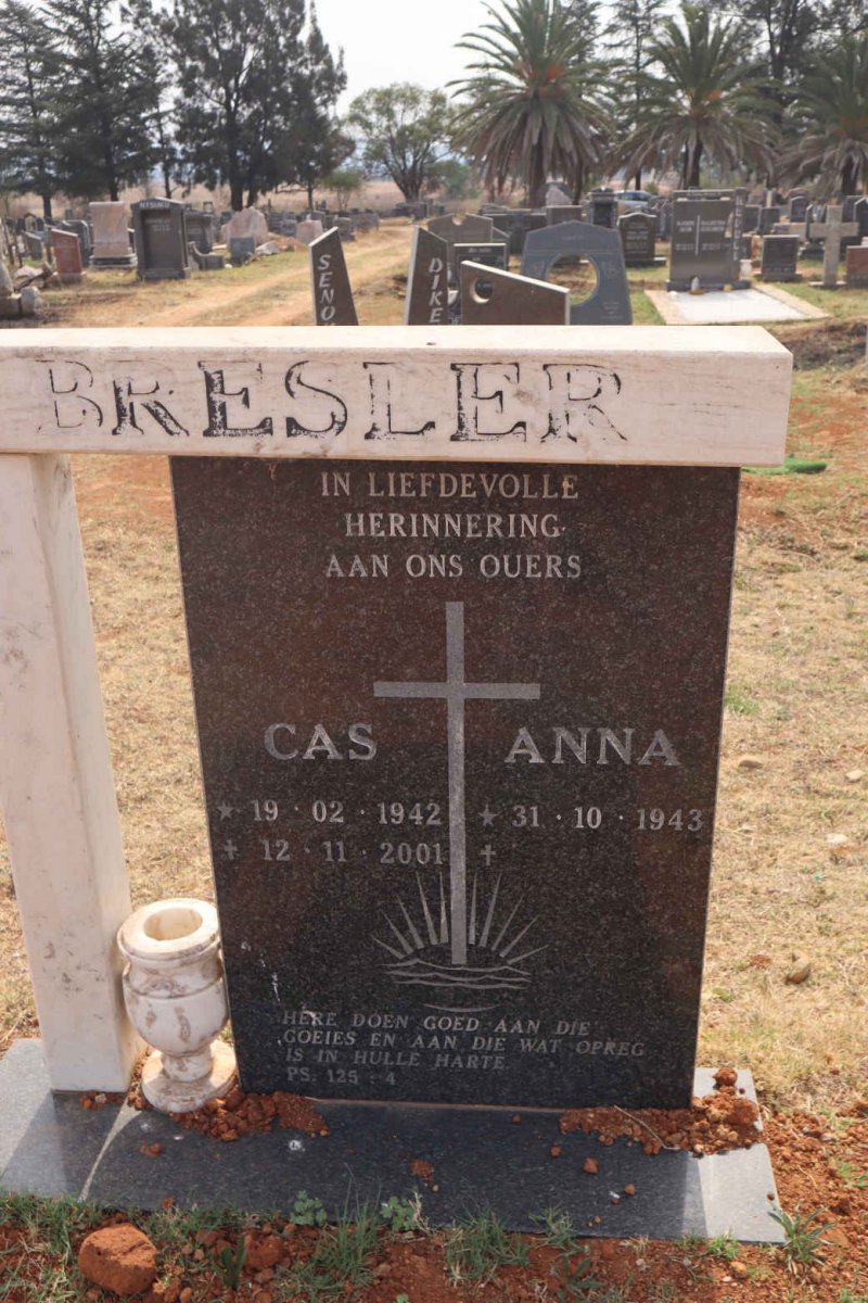 BRESSLER Cas 1942-2001 & Anna 1943-