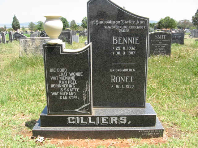 CILLIERS Bennie 1932-1987 &amp; Ronel 1939-