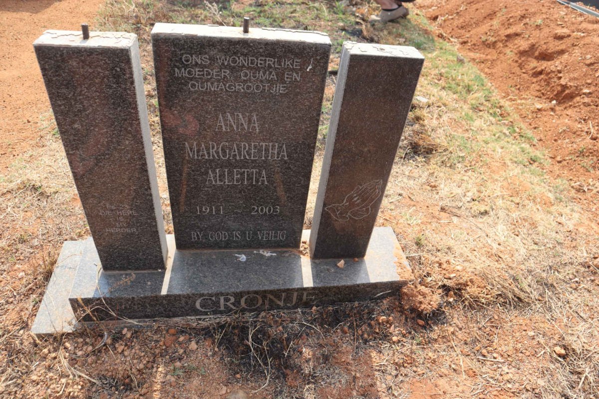CRONJE Anna Margaretha Alletta 1911-2003