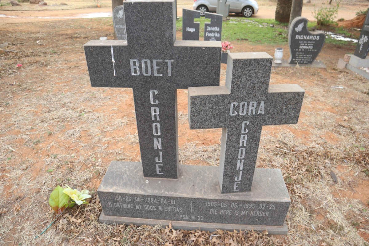 CRONJE Boet 1911-1994 & Cora 1905-1995