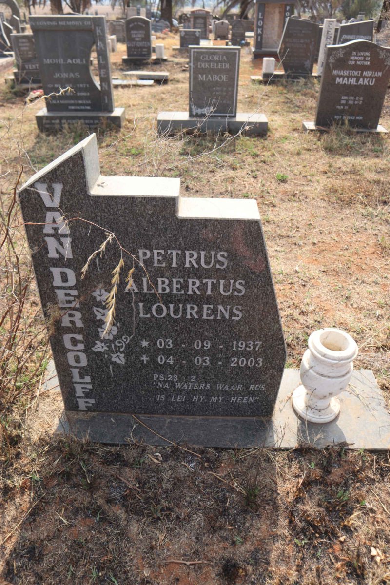 COLFF Petrus Albertus Lourens, van der 1937-2003