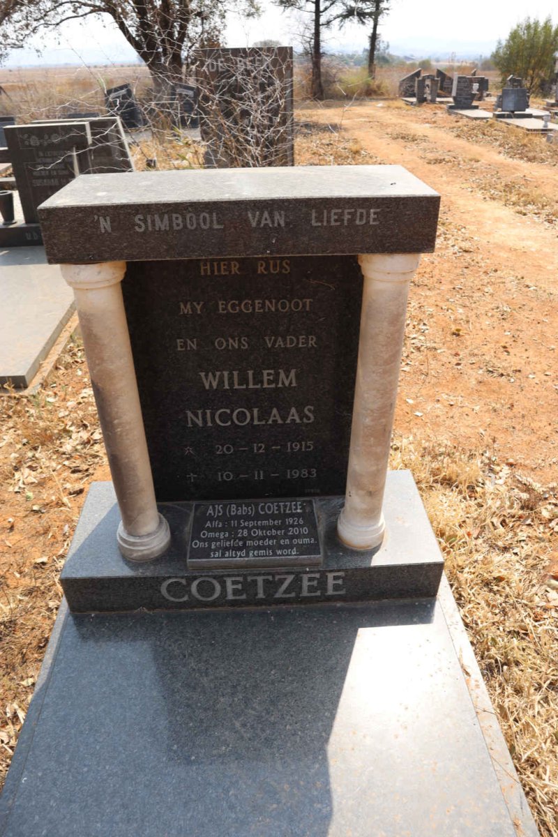 COETZEE Willem Nicolaas 1915-1983 & A.J.S. 1926-2010