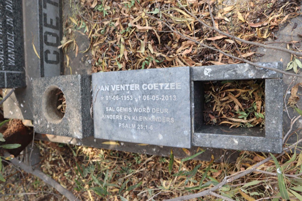 COETZEE Inez Maria Elizabeth 1916-1981 :: COETZEE Jan Venter 1953-2013 _2