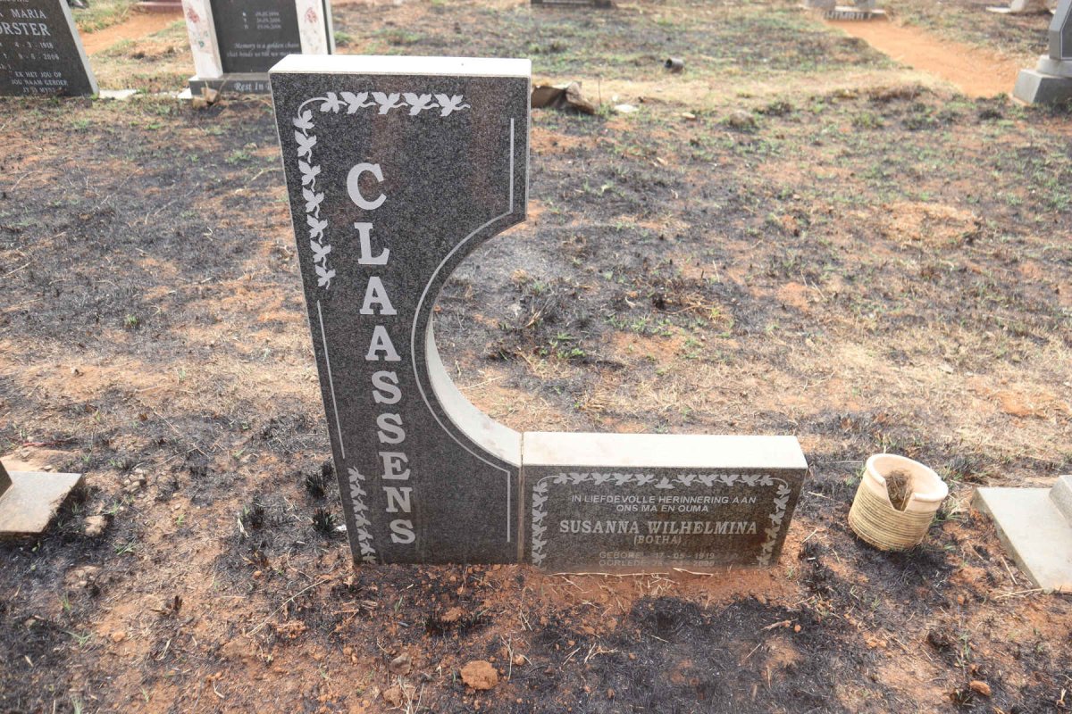 CLAASSENS Susanna Wilhelmina nee BOTHA 1919-2000 