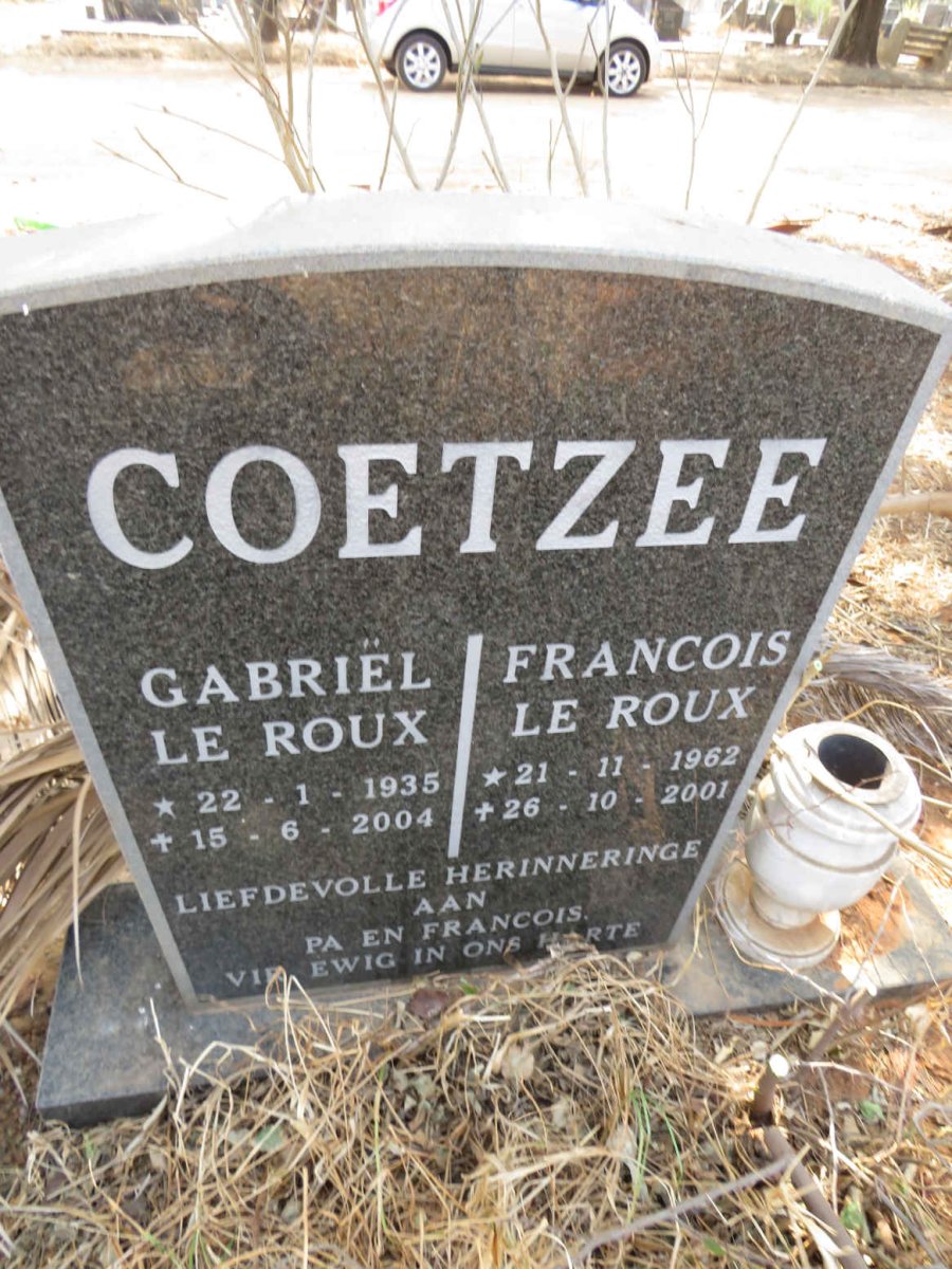 COETZEE Gabriel Le Roux 1935-2004 :: COETZEE Francois Le Roux 1962-2001
