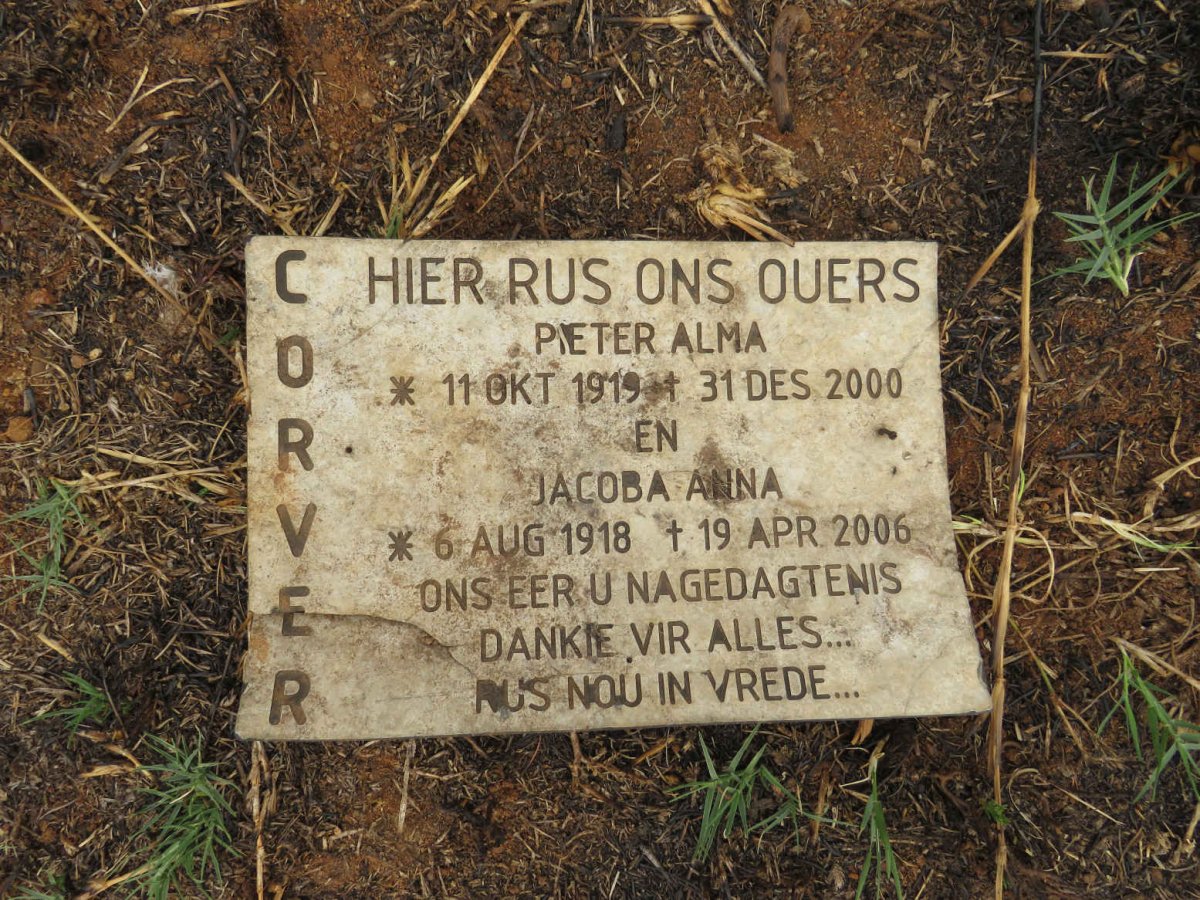 CORVER Pieter Alma 1919-2000 & Jacoba Anna 1918-2006