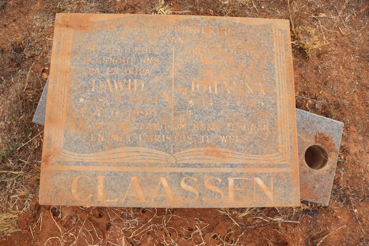 CLAASSEN Dawid 1924-1999 & Johanna 1925-