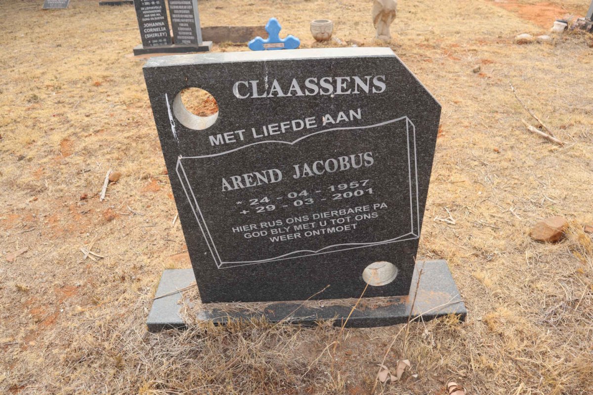 CLAASSENS Arend Jacobus 1957-2001