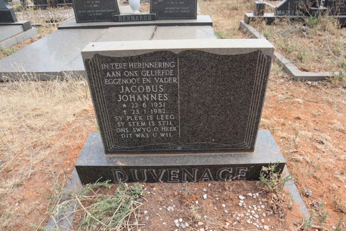 DUVENAGE Jacobus Johannes 1951-1982