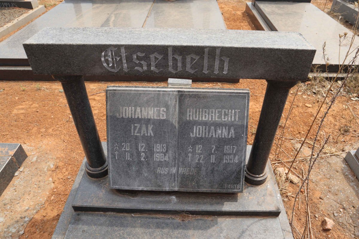 ETSEBETH Johannes Izak 1913-1984 & Huibrecht Johanna 1917-1994