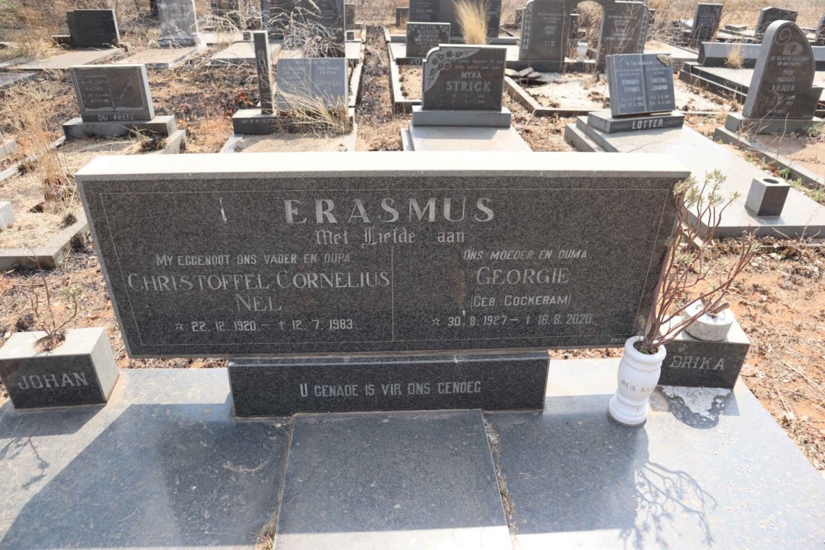ERASMUS Christoffel Cornelius Nel 1920-1983 & Georgie COCKERAM 1927-2020