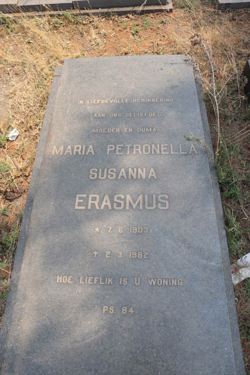 ERASMUS Maria Petronella Susanna 1903-1982