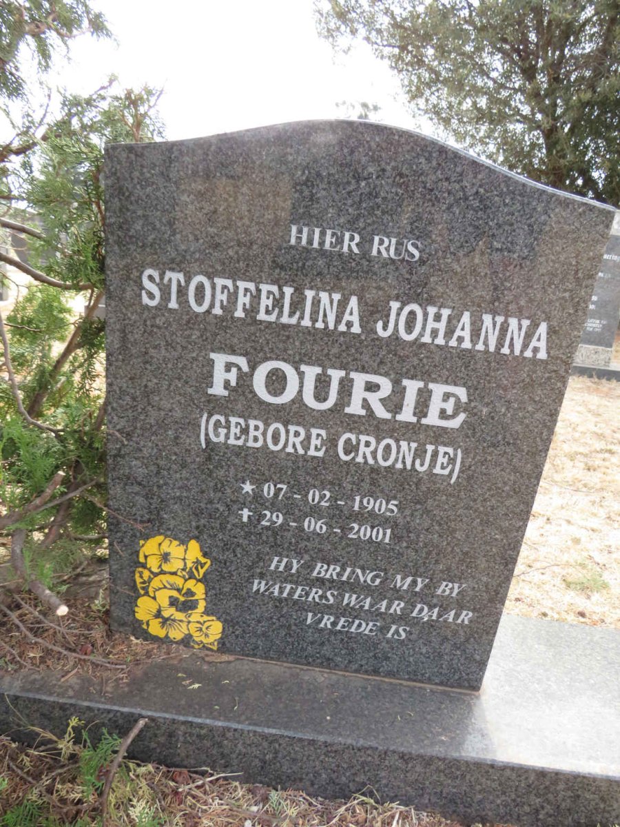 FOURIE Stoffelina Johanna nee CRONJE 1905-2001