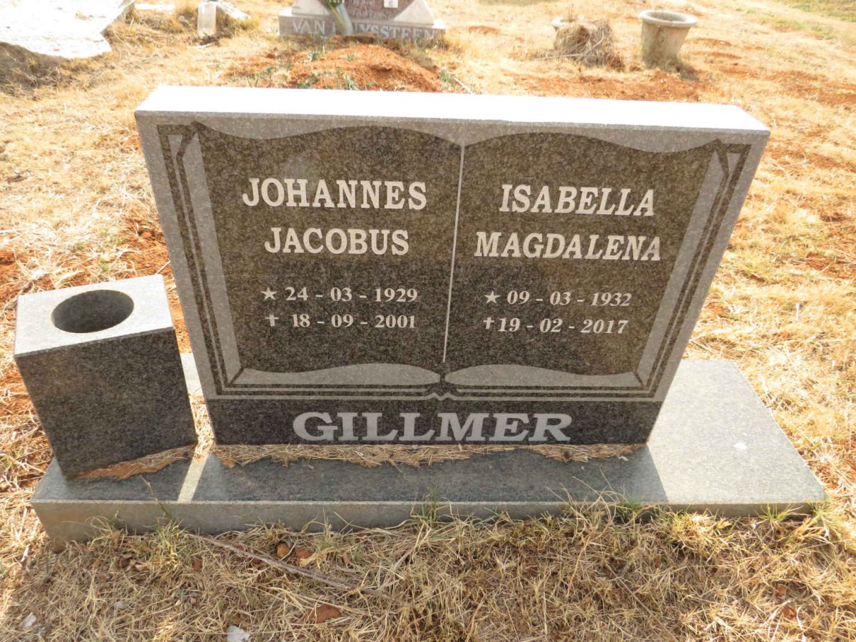 GILLMER Johannes Jacobus 1929-2001 & Isabella Magdalena 1932-2017